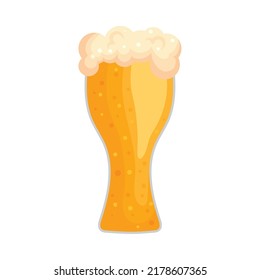 beer glass image over white