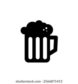  Beer glass isolated icon. beer black vector icon. Glass or cup with beer isolated.