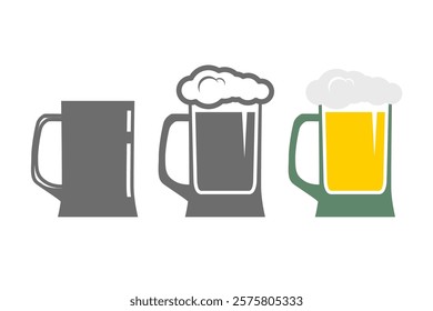 Beer glass isolated on white background. Vector clipart

