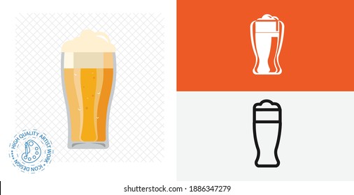 Beer glass isolated vector icon. drinks design element
