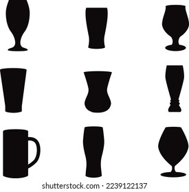 Beer glass isolated vector Silhouette
