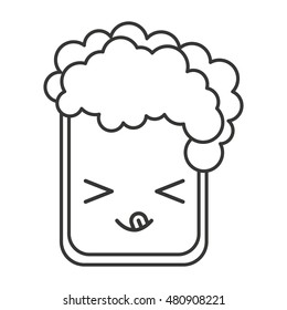 beer glass kawaii style vector illustration design