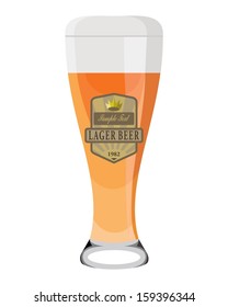 beer glass with label    