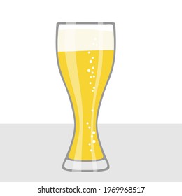 Beer glass with Beer lettering. Vector Handwritten word with design element isolated on white background. Oktoberfest background Concept for pub, bar, restaurant menu, party decor, T-shirt print, logo