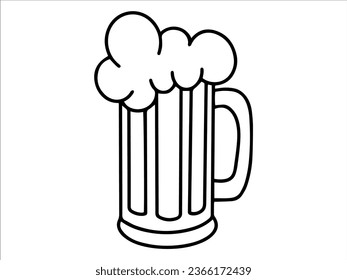 Beer Glass Line Art Illustration