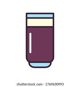 Beer glass line and fill style icon design, Pub alcohol bar brewery drink ale and lager theme Vector illustration