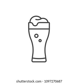 Beer glass line icon.