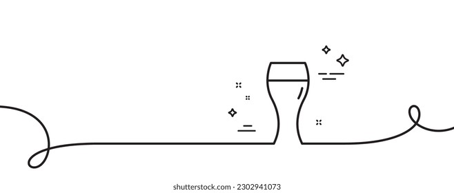 Bier-Glas-Linie Symbol. Kontinuierlich eine Linie mit curl. Bierschild von Pub Craft. Brauereigetränkesymbol. Bier-Glas-Einzel-Rahmenband. Loop-Kurve Muster. Vektorgrafik