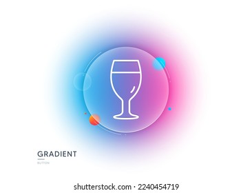 Icono de la línea de cristal de cerveza. Botón de desenfoque degradado con gafas. Señal de cerveza Pub Craft. Símbolo de bebida de cerveza. Diseño de vidrio transparente. Icono de la línea de cristal de cerveza. Vector