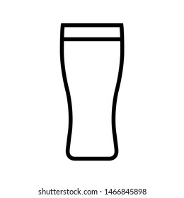 Beer glass line icon, logo isolated on white background