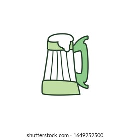 Beer glass line style icon design, Pub alcohol bar brewery drink ale and lager theme Vector illustration