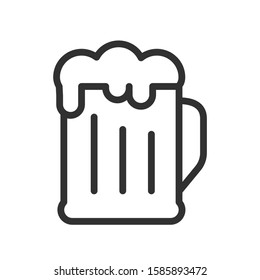 beer glass, linear icon. Editable stroke