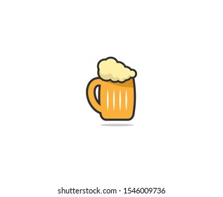 Beer glass logo design vector icon 