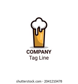beer in a glass, Logo and icon Design Template Vector, Emblem, Design Concept