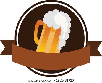 Beer glass logo icon vector isolated on white background