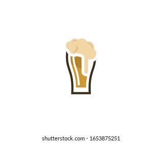 Beer glass logo pub vector icon 