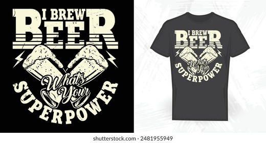 Beer Glass Lover Funny Vintage Beer T-shirt Design