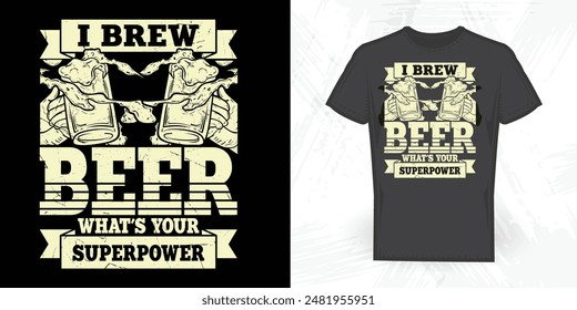 Beer Glass Lover Funny Vintage Beer T-shirt Design