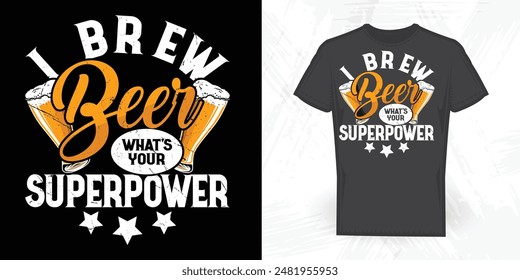 Beer Glass Lover Funny Vintage Beer T-shirt Design