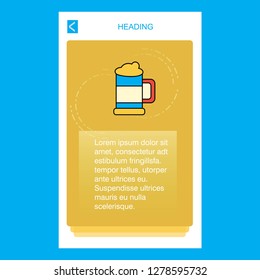 Beer glass mobile vertical banner design design. Vector