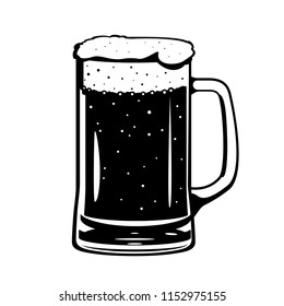 Beer Glass Mug Black and White