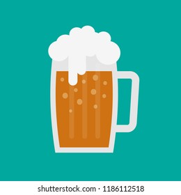 beer glass mug flat illustration