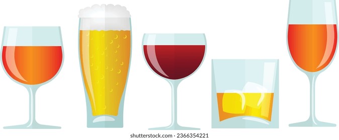 Beer Glass and mug vector design, set of beer, beer mug vector clip art