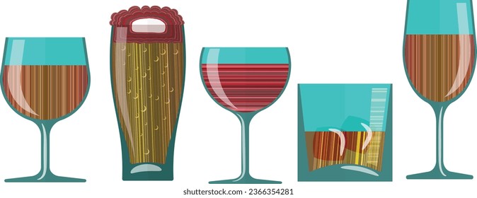 Beer Glass and mug vector design, set of beer, beer mug vector clip art