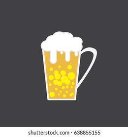 Beer in Glass on Background vector EPS 10