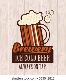 beer glass on a background of wooden boards