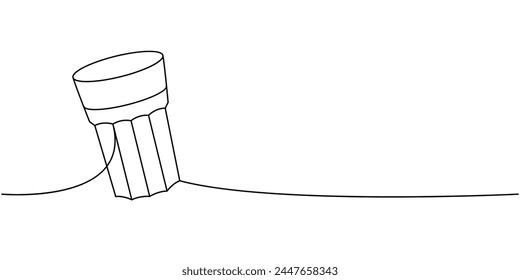 Beer glass one line continuous drawing. Beer pub products continuous one line illustration. Vector linear illustration.