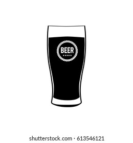 Beer glass, with printed beer and star