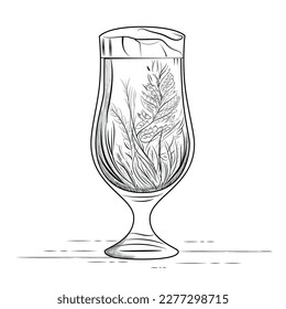 Beer glass. Pub bar. Illustration 