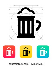 Beer glass pub icon. Vector illustration.