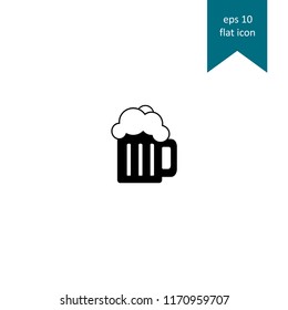 Beer glass, pub, pint vector icon