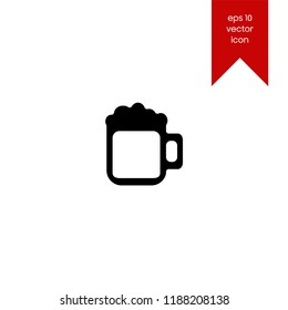 Beer glass, pub, pint vector icon