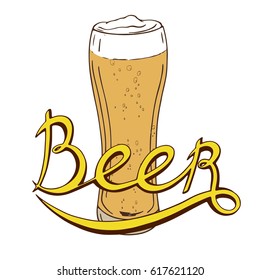 Beer glass in retro style