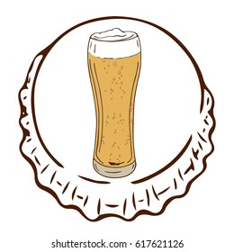 Beer glass in retro style
