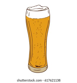 Beer glass in retro style