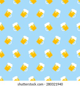 Beer Glass Seamless Pattern