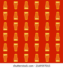 Patrón transparente de vidrio de cerveza, gran diseño para cualquier propósito. Estilo Doodle. Imagen dibujada a mano. Plantilla de repetición de color. El concepto de las bebidas de fiesta. Dibujo a mano libre. Borrador gráfico de dibujos animados. Vector.
