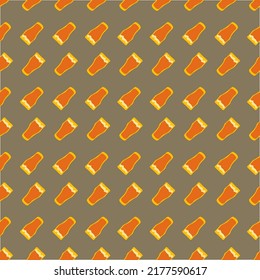 Beer glass seamless pattern, great design for any purposes. Doodle style. Hand drawn image. Color repeat template. Party drinks concept. Freehand drawing. Cartoon sketch graphic draft. Vector.
