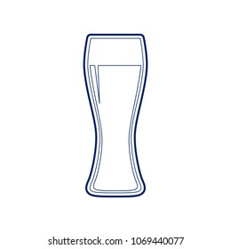 Beer glass sign. Vector. Flat style black icon on white.