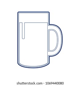 Beer glass sign. Vector. Flat style black icon on white.
