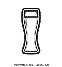 Beer glass sign. Vector. Flat style black icon on white.