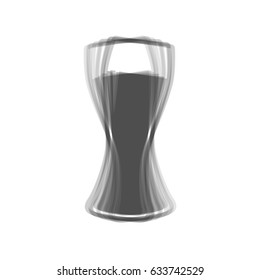 Beer glass sign. Vector. Gray icon shaked at white background.