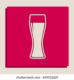 Beer glass sign. Vector. Grayscale version of Popart-style icon.