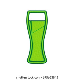 Beer glass sign. Vector. Lemon scribble icon on white background. Isolated