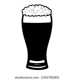 Beer glass silhouette isolated. Vector illustration