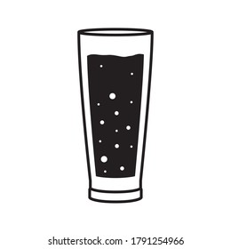 Beer glass silhouette style icon design, Pub alcohol bar brewery drink ale and lager theme Vector illustration